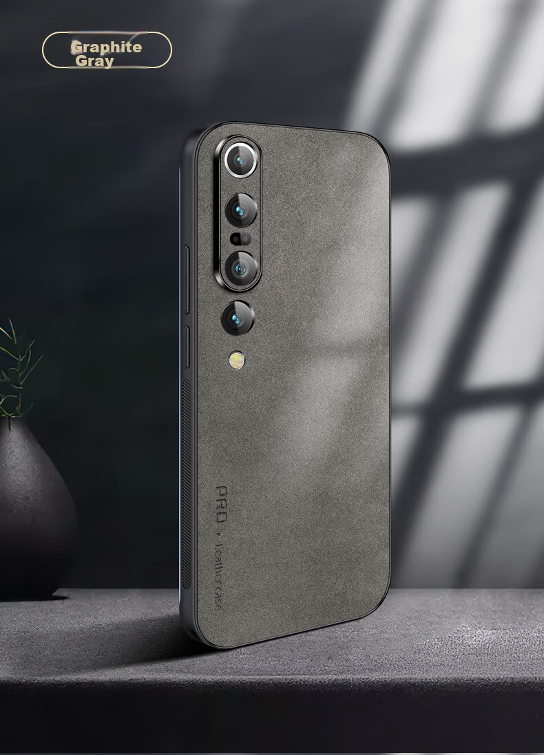 Чехол для Xiaomi 10 Pro Shangsu, противоударный, с защитой камеры, из натуральной кожи, черный