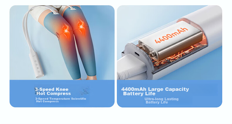 Массажер для ног Keepfit KPF-Leg07 с функцией теплового компресса для коленей, автоматическое разминание для бедер и икр, улучшение кровообращения, подарок на праздник