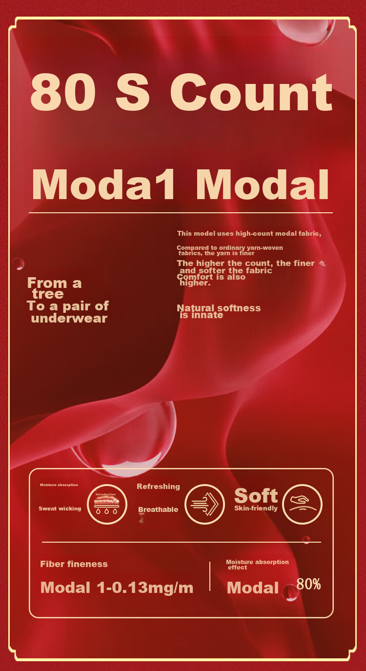 Мужские трусы MiiOW 80S Modal, принт "Благоприятное облако", красные, размер 4XL, подарочная упаковка на 3 шт., для мужчин