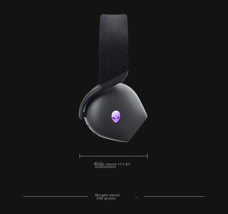 Игровые наушники Alienware AW725H Bluetooth Wireless Gaming Headset, полноразмерные, с микрофоном, три режима подключения, интеллектуальное шумоподавление, длительное время работы от аккумулятора