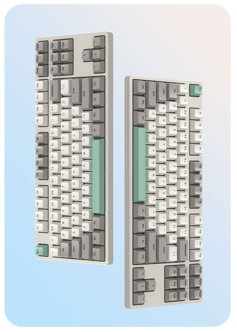Механическая клавиатура Ikbc C200, 87 клавиш, проводная, игровая, офисная, серая, с переключателями Cherry MX Brown