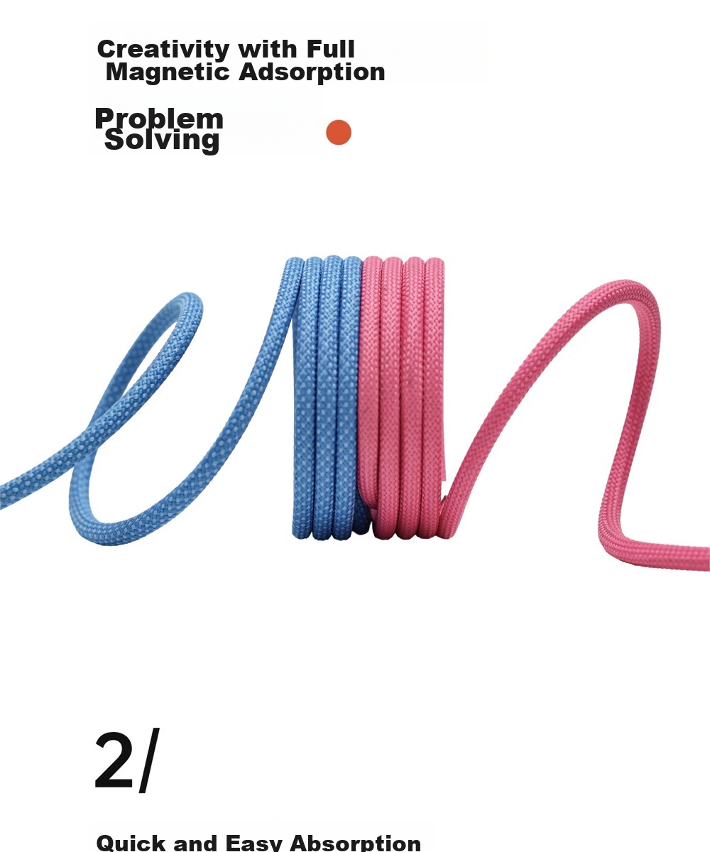 Магнитный кабель CANDYSIGN MagTie, USB-C - Lightning, 240W, 5A, белый, 1 метр