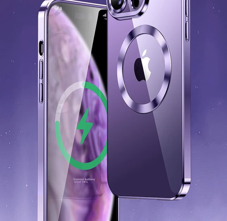 Чехол для iPhone 16 Pro ZHIWEISHI, противоударный, с защитой объектива, прозрачный, ультратонкий, с магнитом, графитовый черный