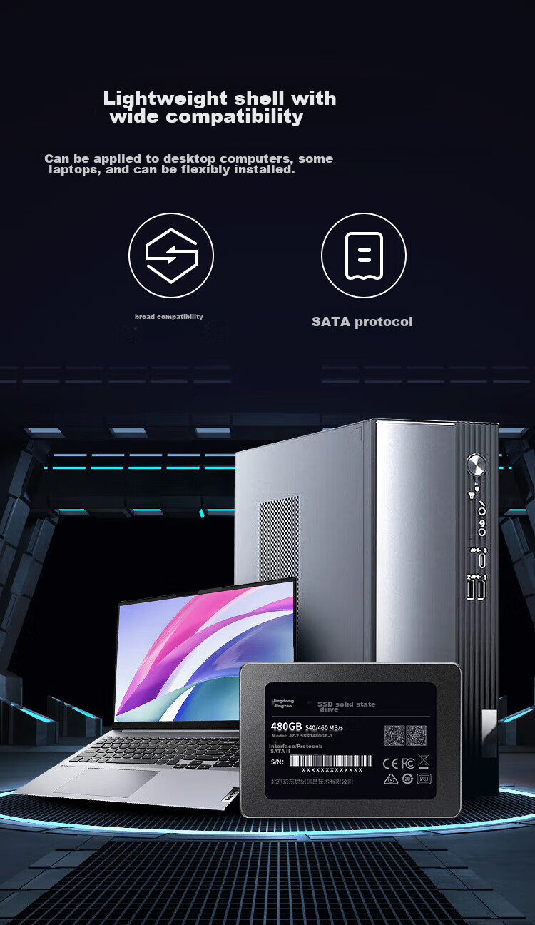 SSD накопитель JD Original 3 Series, 256 ГБ, SATA III, для ноутбука и настольного компьютера