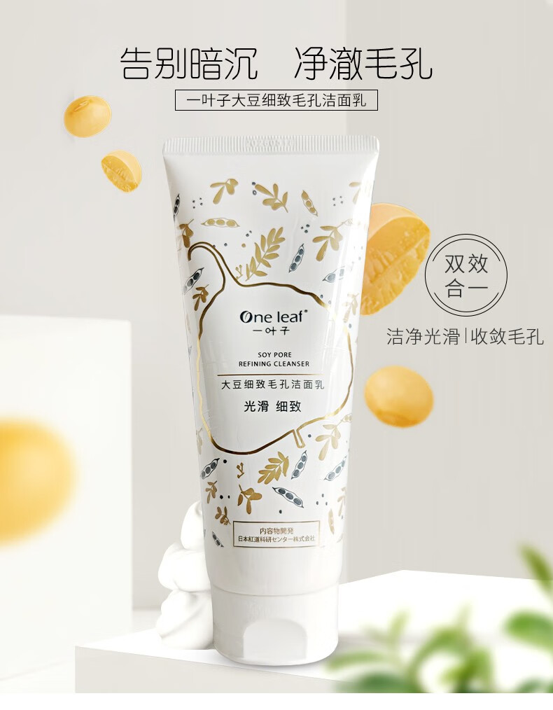 一叶子洗面奶女深层清洁补水保湿控油平衡温和不刺激泡沫洁面乳男护肤品 【补水保湿】鲜补水洁面100g
