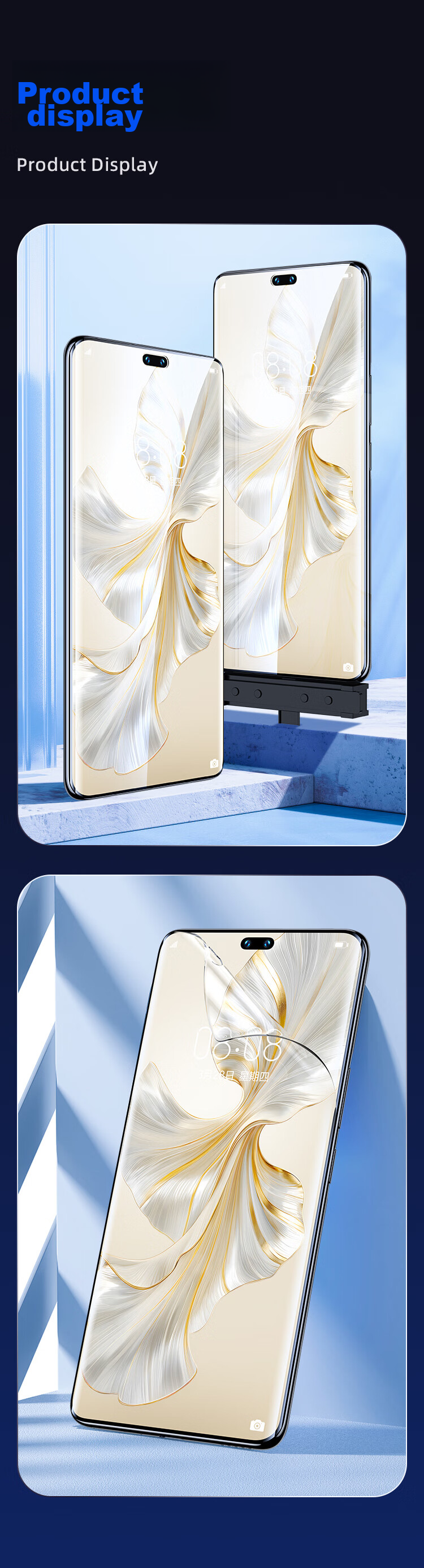 Защитная гидрогелевая пленка Yisika для Honor 200Pro/100Pro/90pro/80pro, полноэкранная, нано-пленка, 2 шт. в комплекте. Высокая четкость, защита от отпечатков пальцев.