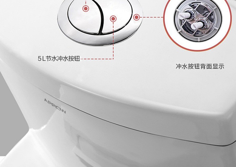 箭牌（ARROW）马桶家用直冲式坐便器大冲力座便坐厕 1级水效 全管施釉AEB12601L