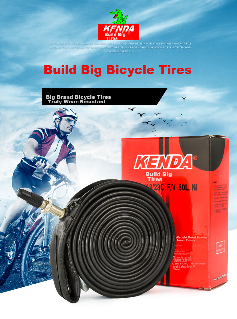 Велосипедная камера KENDA 700x23c, для шоссейных и гоночных велосипедов, бутиловая камера с ниппелем Presta, удлиненный вентиль, 26-дюймовая камера, черная