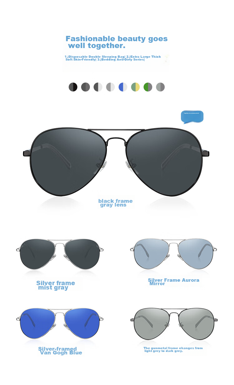 VEGOOS Солнцезащитные очки Авиаторы Polarized sunglasses for Men, Classic Aviator Style, Frog-Eye Glasses, Stylish Driving Sunglasses