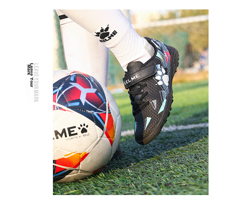 Футбольные бутсы KELME для юношей, модель ZX90113052, для искусственного газона, дышащие, нескользящие, износостойкие, флуоресцентно-желтые, размер 37