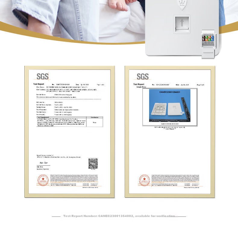 Сетевая панель WANJEED Cat6 RJ45, 86-тип, двойной порт, Gigabit Ethernet, без сверления, белый