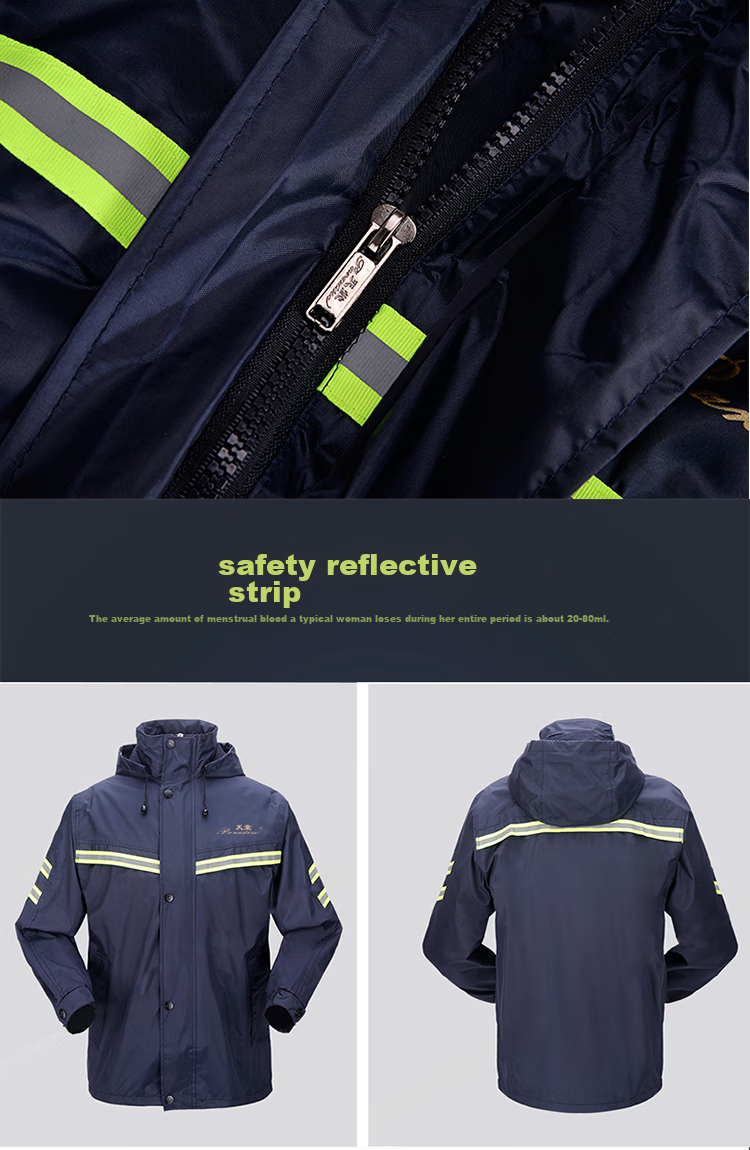 Дождевик Tiantang Outdoor, комплект из двух предметов для одного человека, весенний полиэстер с двойным слоем, для электросамокатов и мотоциклов, темно-синий, размер 3XL