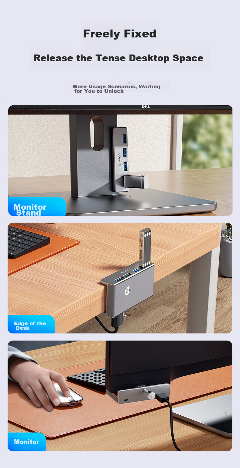 USB-хаб ORICO MH4PU-P, 4 порта USB 3.0, алюминиевый корпус, серебристый