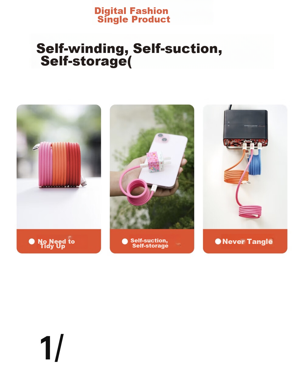 Магнитный кабель CANDYSIGN MagTie, USB-C - Lightning, 100W, 5A, для зарядки и передачи данных, 1 метр, синий