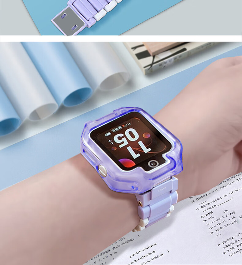 Ремешок для умных часов Iboann из силикона для Huawei Children's Smartwatch 5X/5XPro, спортивный, для студентов, цвет: вишневый цветущий