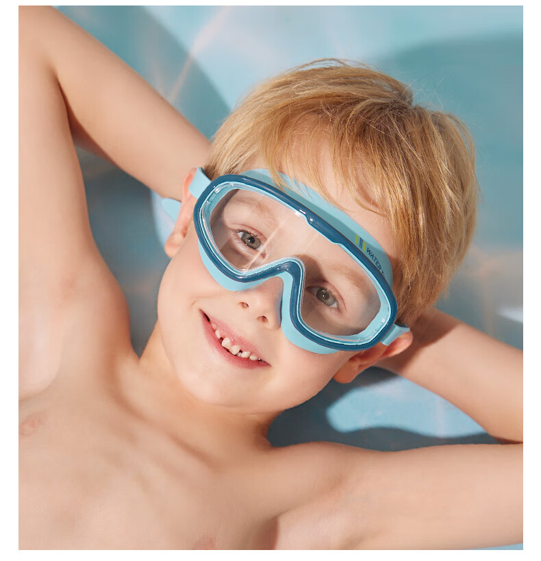 Детские очки для плавания WATERTIME, водонепроницаемые, с защитой от запотевания, большие, для мальчиков и девочек, розовый