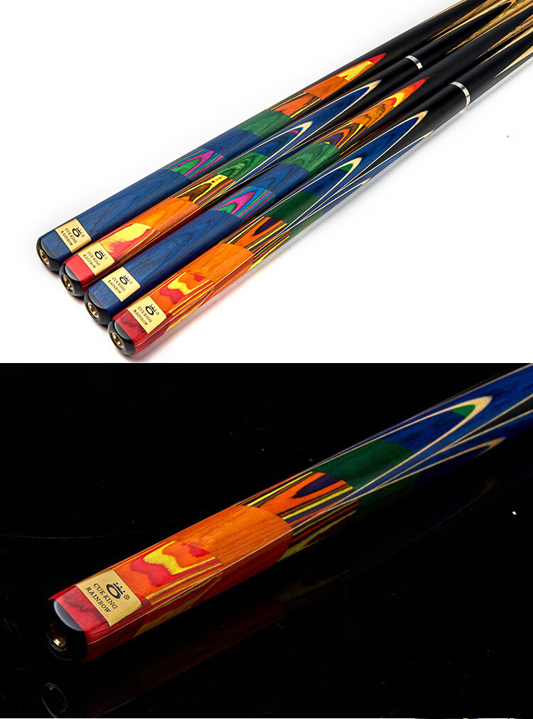 Кий для бильярда O’MIN Mingjian Series - Rainbow, 10 мм, для русского бильярда и снукера, 145 см, 18 унций, с аксессуарами
