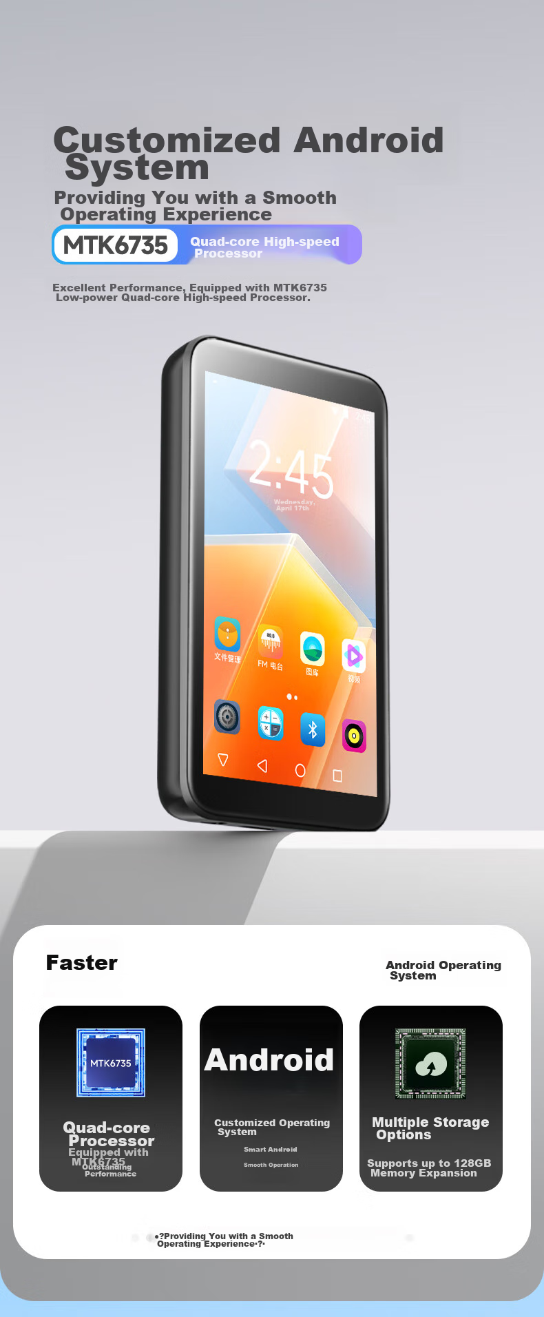 Портативный MP3-плеер Newsmy M8, 16 ГБ, WiFi, Bluetooth, 3.4 дюйма, видео, запись