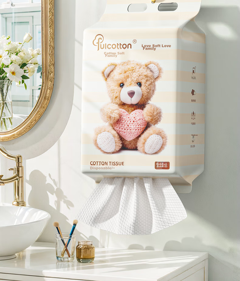 Одноразовые хлопковые полотенца FulCotton, 150 шт. в упаковке, мягкие, большие и плотные, для лица