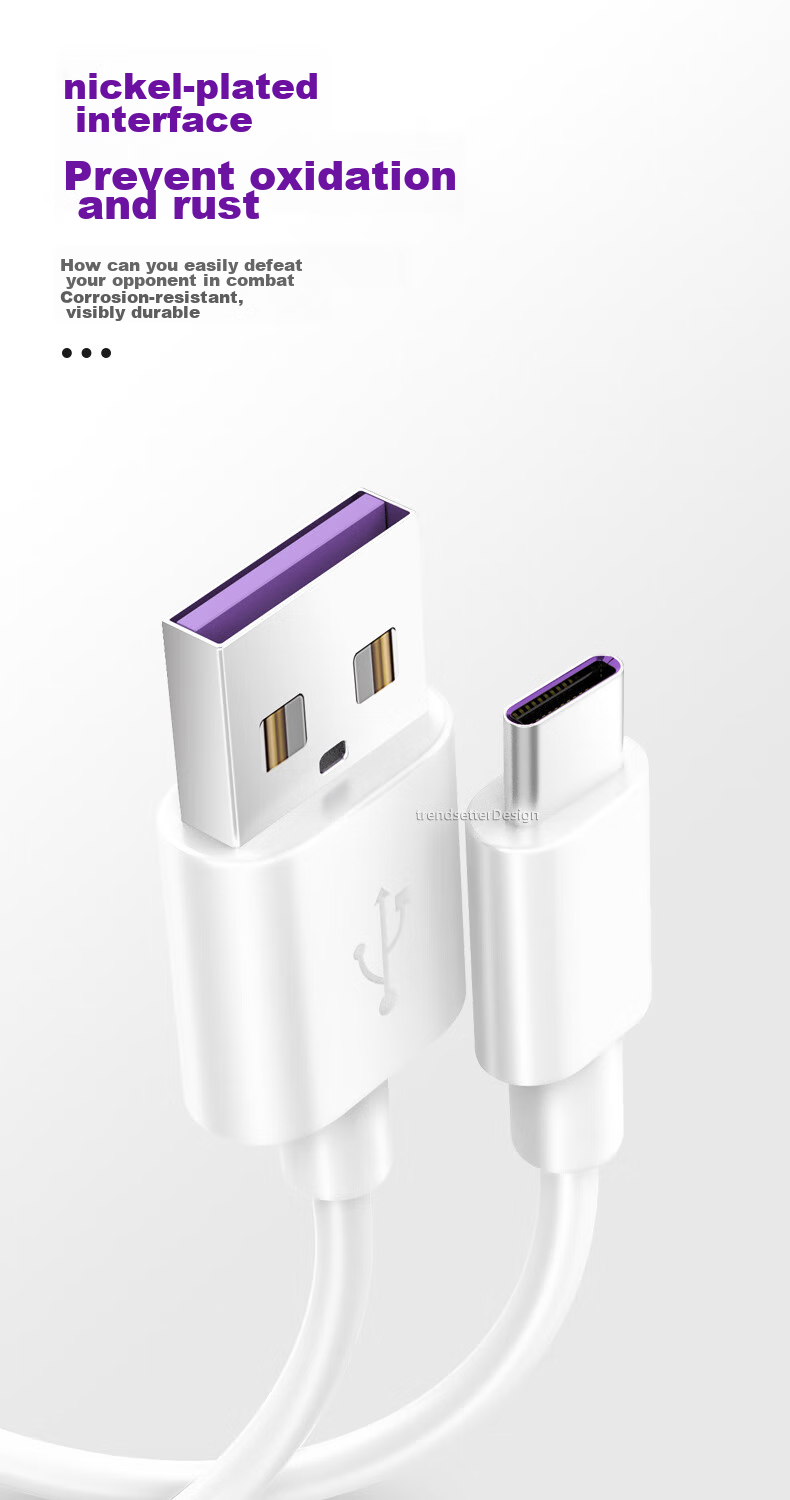 Кабель Chaofan для Huawei 5A/6A Super Fast Charging, Type-C, 1 метр, белый