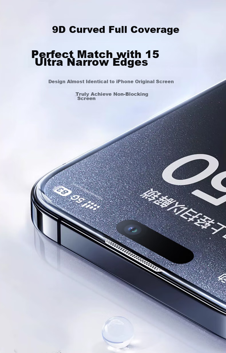 Защитное стекло DIVI для Apple iPhone 15 Pro Max, ультратонкое, противоударное, с защитой от отпечатков пальцев, полное покрытие