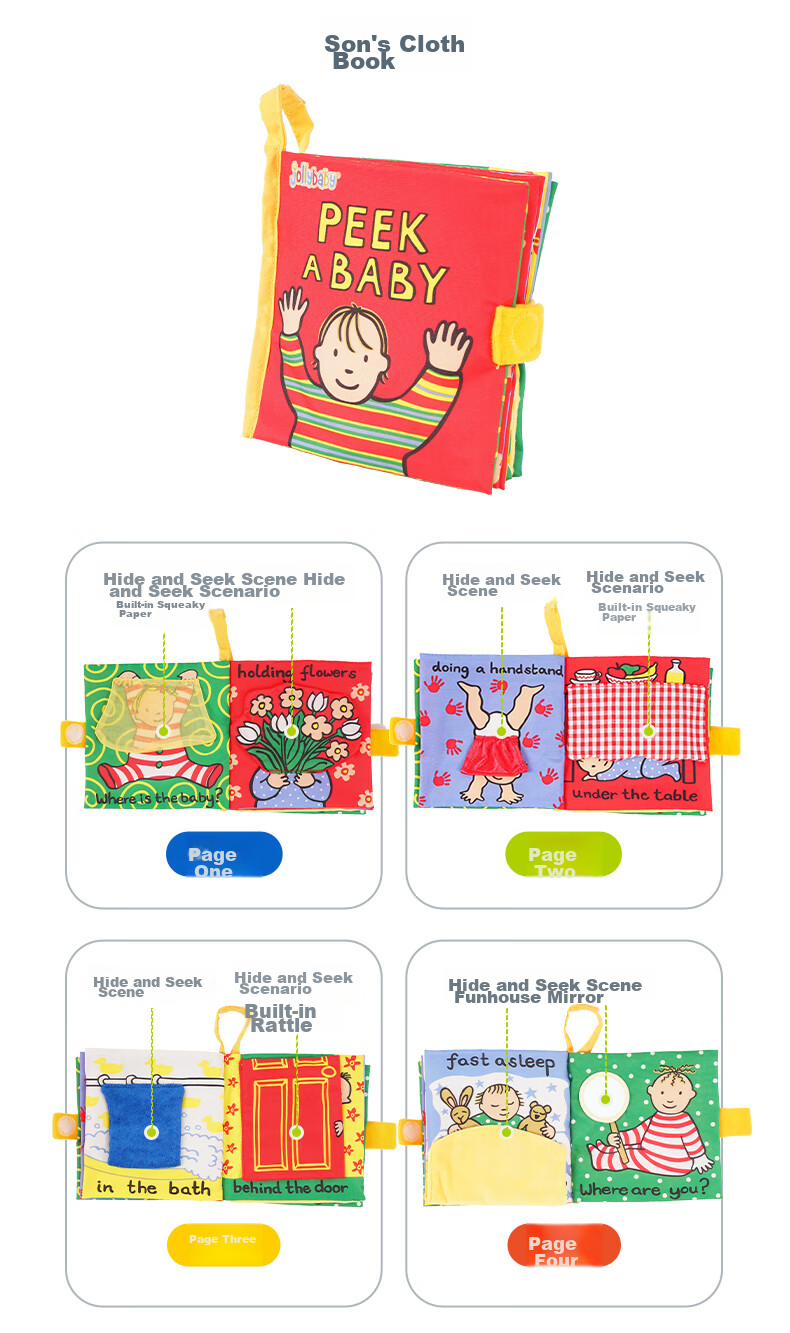 Книжка-игрушка развивающая Jollybaby