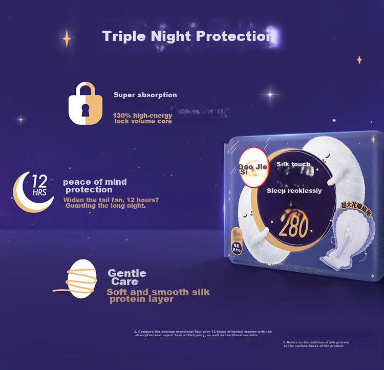 Kotex [Long Night Care] Silk-Like Free Sleep Sanitary Napkins, 280mm, 8 Pieces, Daytime Use Menstrual Pads