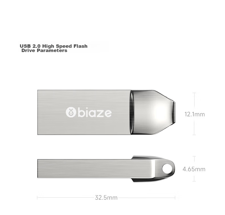 USB-флеш-накопитель BIAZE UP014, 8 ГБ, USB 2.0, серебристый