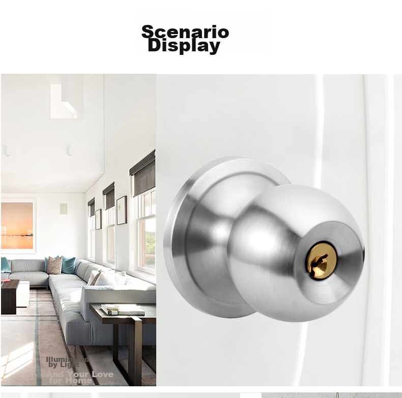 Замок BLOSSOM Spherical Lock, для внутренних дверей, из пластика, стали, алюминиевого сплава, для ванной комнаты, туалета, душевой, модель 587, трехстержневой, 3-5 см.