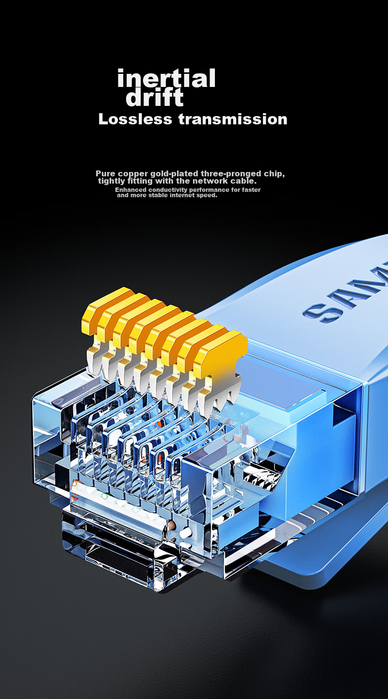 Кабель витая пара SAMZHE Cat6, 1 метр, синий, SZ-601BE