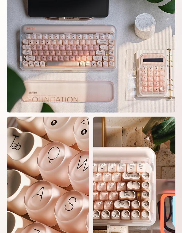 LOFREE Foundation Liquid Keyboard, беспроводная механическая Bluetooth клавиатура с тремя режимами, с возможностью горячей замены, для женского офисного компьютера, 84 клавиши