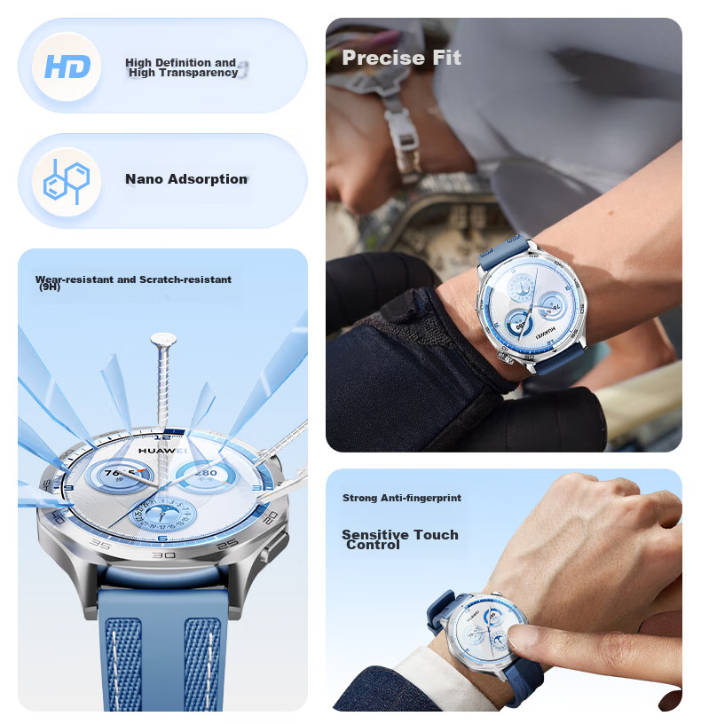 Защитное стекло PISEN для Huawei Watch GT6/5/5Pro/GT4, полноэкранное HD, противоударное, износостойкое, защитное от отпечатков пальцев, для циферблата 46 мм, 2 шт.