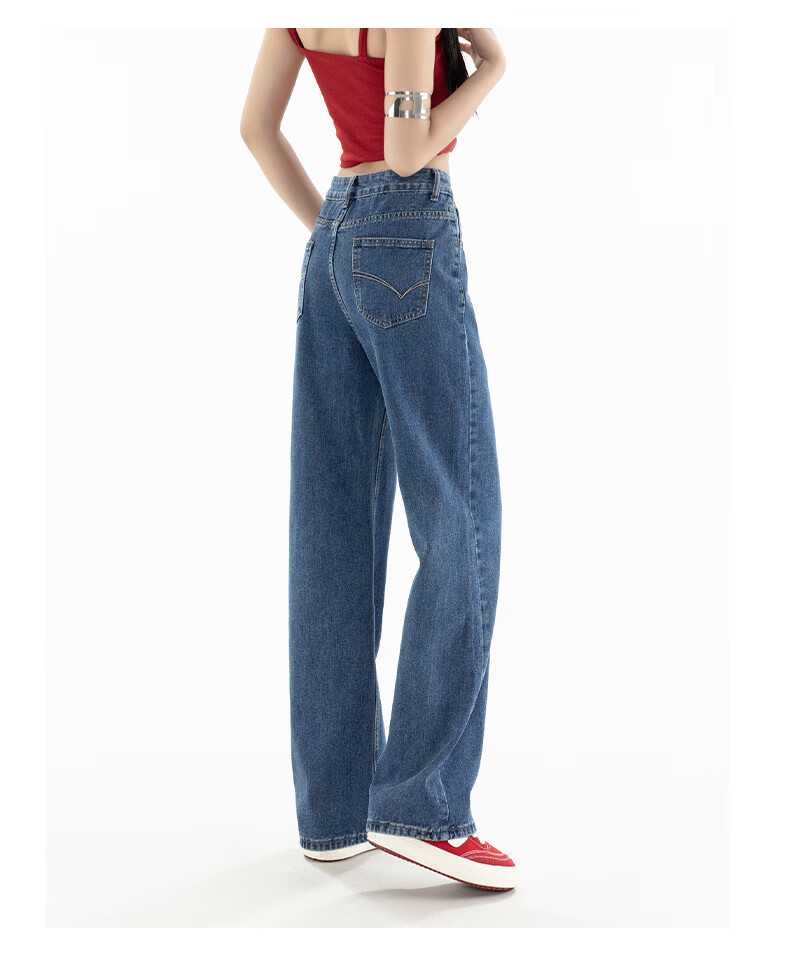 Женские джинсы Jeanswest, винтажный стиль, осень 2025, широкие штанины, высокая талия, L