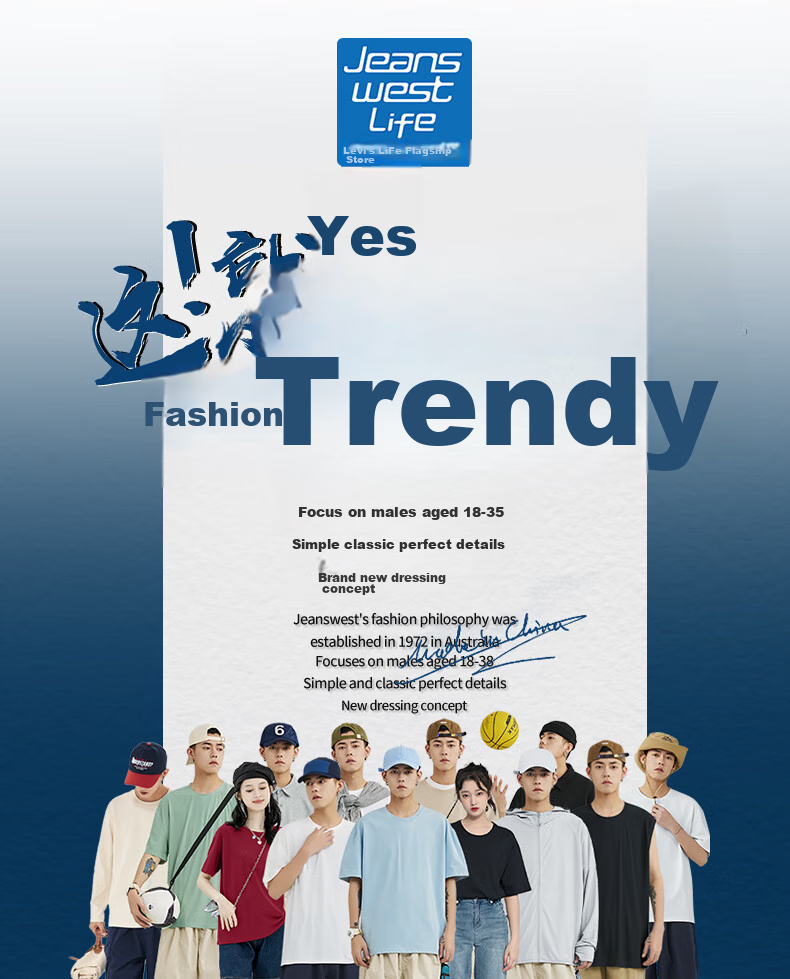 Мужская футболка с длинным рукавом JEANSWEST LIFE, хлопок, круглый вырез, трендовая, для подростков