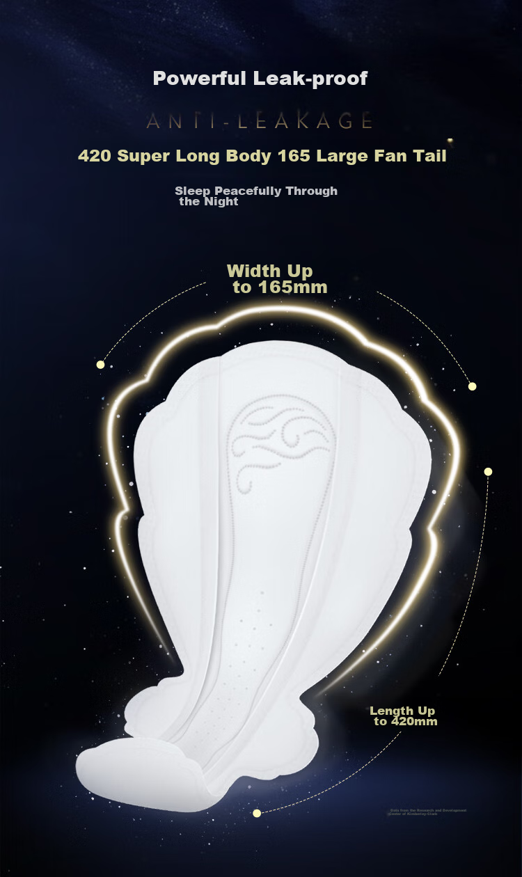 Kotex [Jin0 Min Island Cotton] Luxury Pure Cotton Sanitary Napkins, 420mm, 4 Pieces, Extra-Long Overnight Menstrual Pads