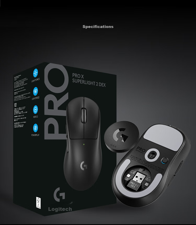 Беспроводная игровая мышь G PRO X SUPERLIGHT 2 DEX, 8K, 60г, эргономичный дизайн, профессиональная киберспортивная конфигурация, Eagle Eye (розовый)