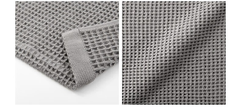 MUJI Полотенце для рук, хлопок, вафельная текстура, тонкое, светло-серое, 34x35 см