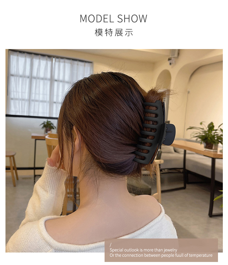 优家UPLUS 黑色简约发夹抓夹鲨鱼夹后脑夹2个装 弧形抓夹+龙骨抓夹