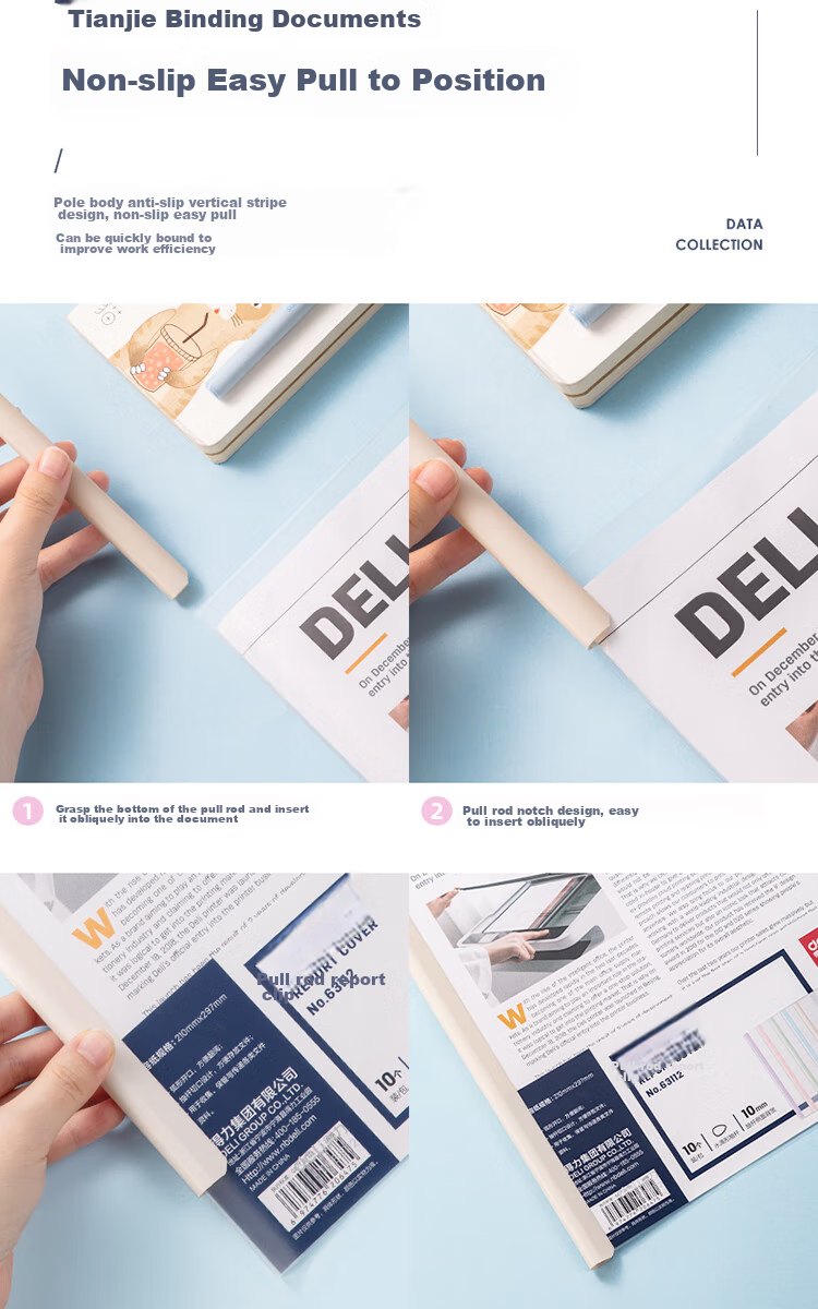Папка-регистратор Deli 63112, формат А4, 10 шт., макаронные цвета, с прозрачной обложкой и держателем для документов, для студентов и офиса