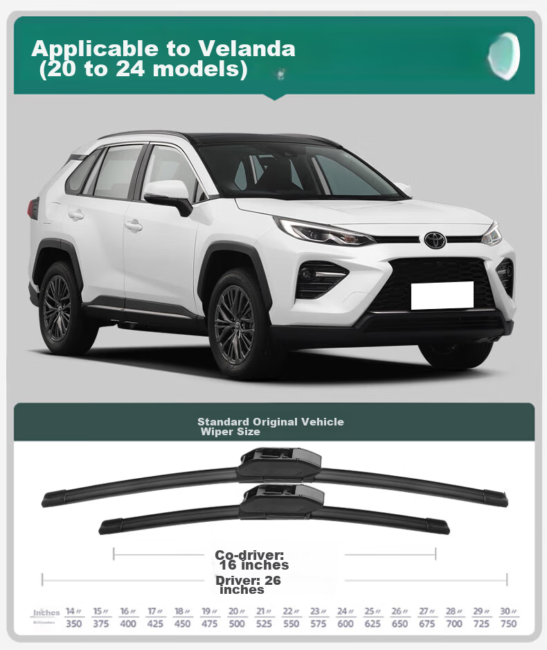 Щетки стеклоочистителя XUFENG для Toyota Wildlander 2020-2024, бескаркасные, 26 и 16 дюймов