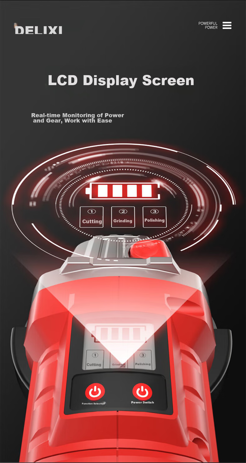 Угловая шлифовальная машина DELIXI ELECTRIC DLX-GD1361, аккумуляторная, 21В, 100мм