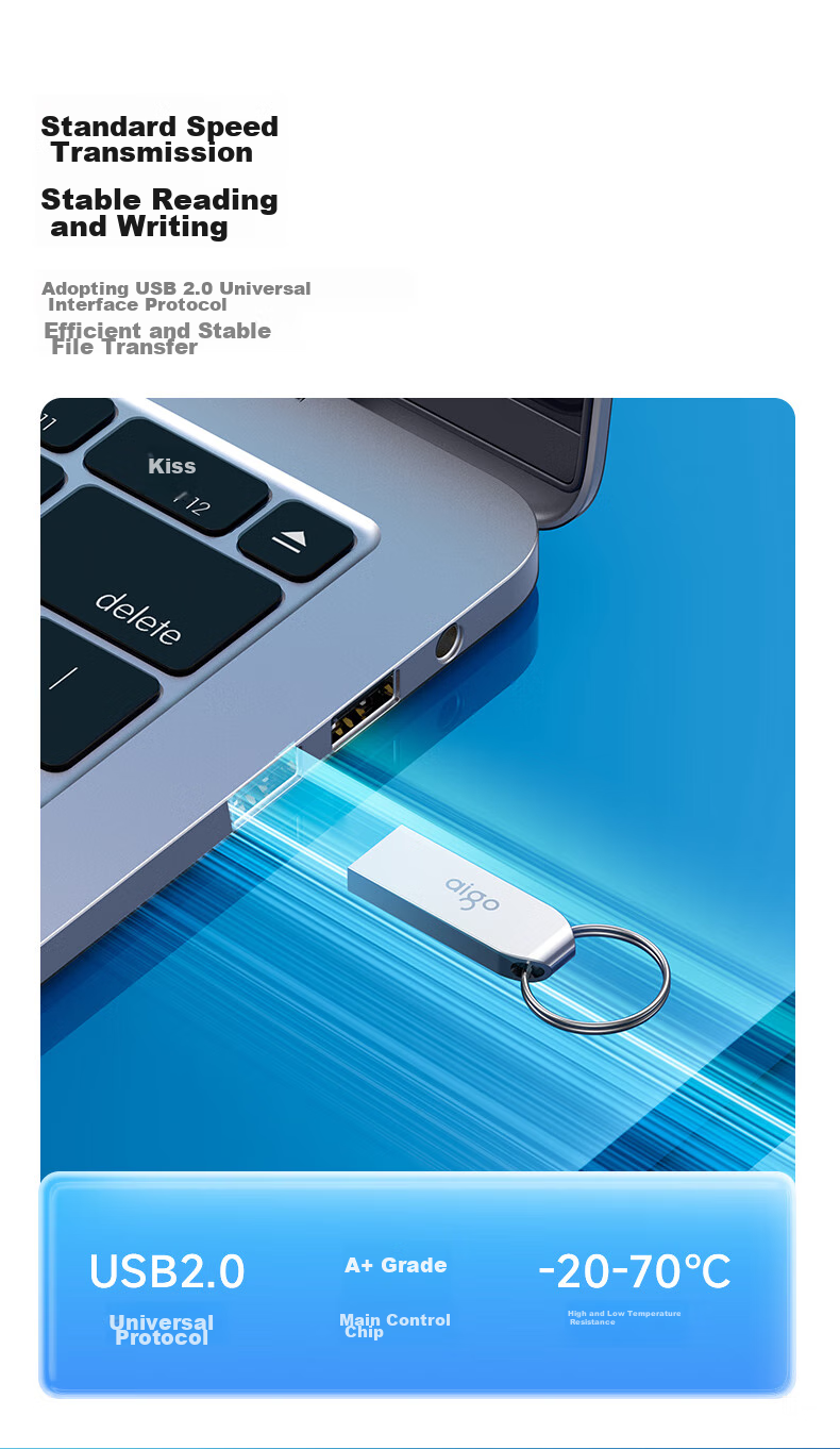 USB-накопитель Aigo U268, 8 ГБ, USB 2.0, металлический корпус, компактный, водонепроницаемый