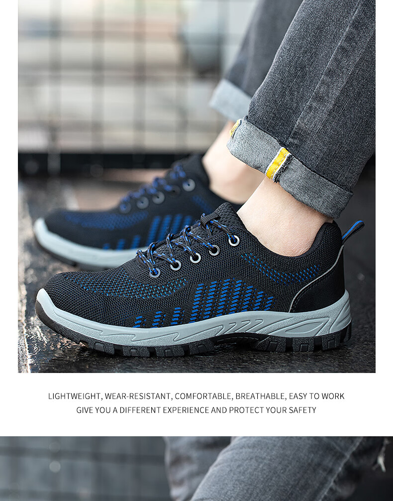 Мужские защитные ботинки LAOGUANJIA с дышащей конструкцией Flyknit, изоляцией 10 кВ, износостойкие, противоударные, противопрокольные, размер 45