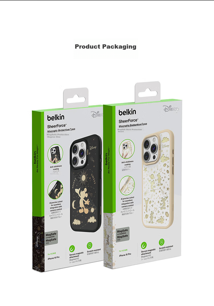 Чехол для Apple iPhone 16 Pro BELKIN Disney Shining Mickey, MagSafe, противоударный, TPU, черный