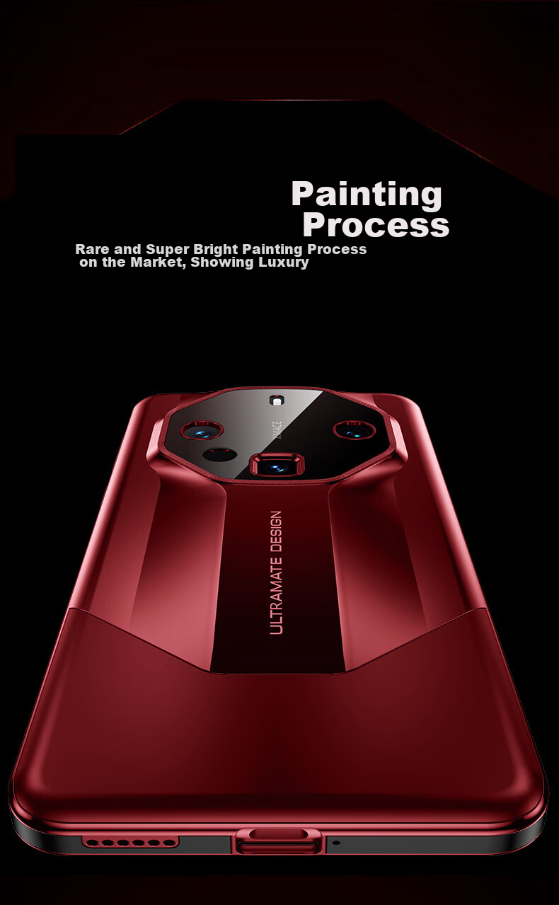 Чехол для Huawei Mate 60 RS, IM-CHEN, металлический, с защитой объектива, бизнес-стиль, красный