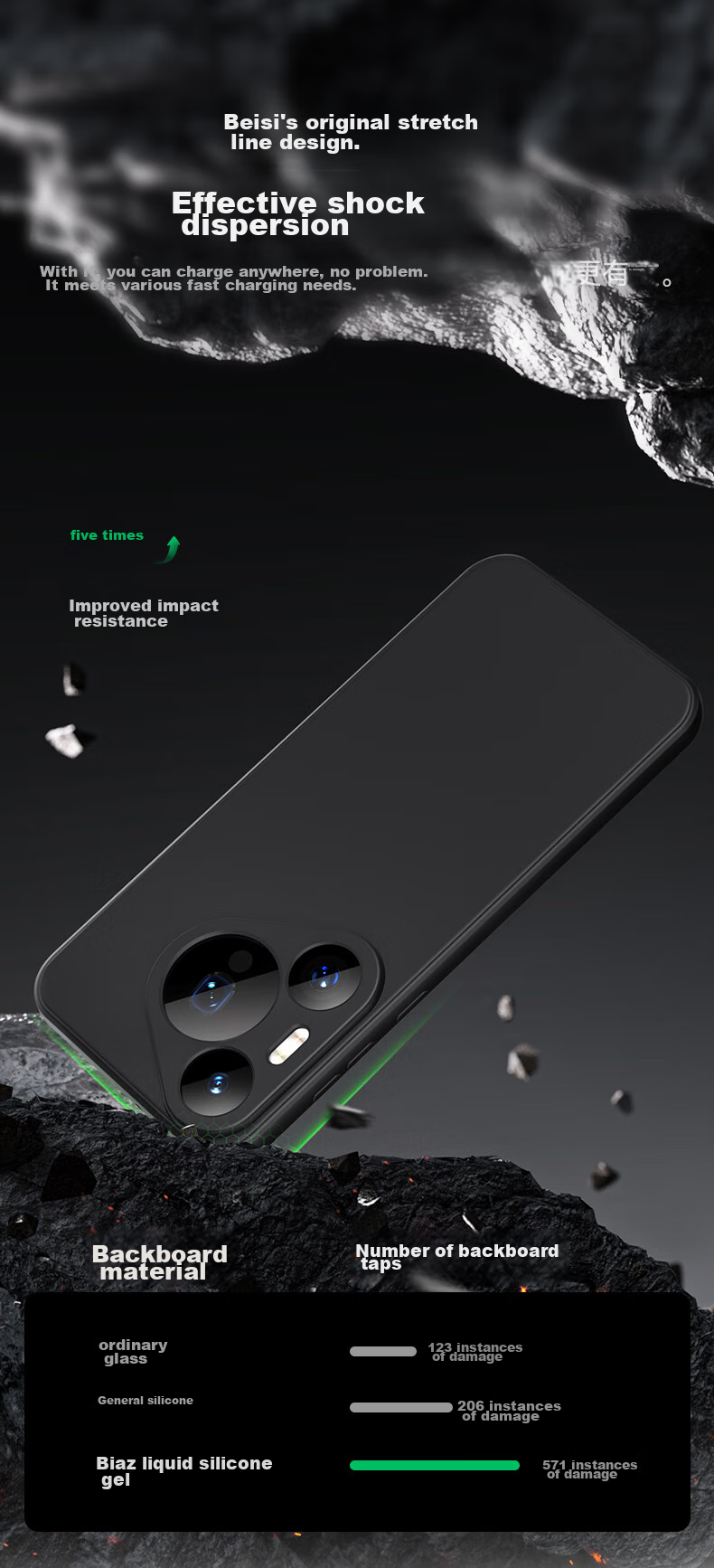 Чехол BIAZE для Huawei P70 Pro/Pro+, Pura70Pro/Pro+, защита от падения, защита от отпечатков пальцев, охлаждение, простой стиль, черный