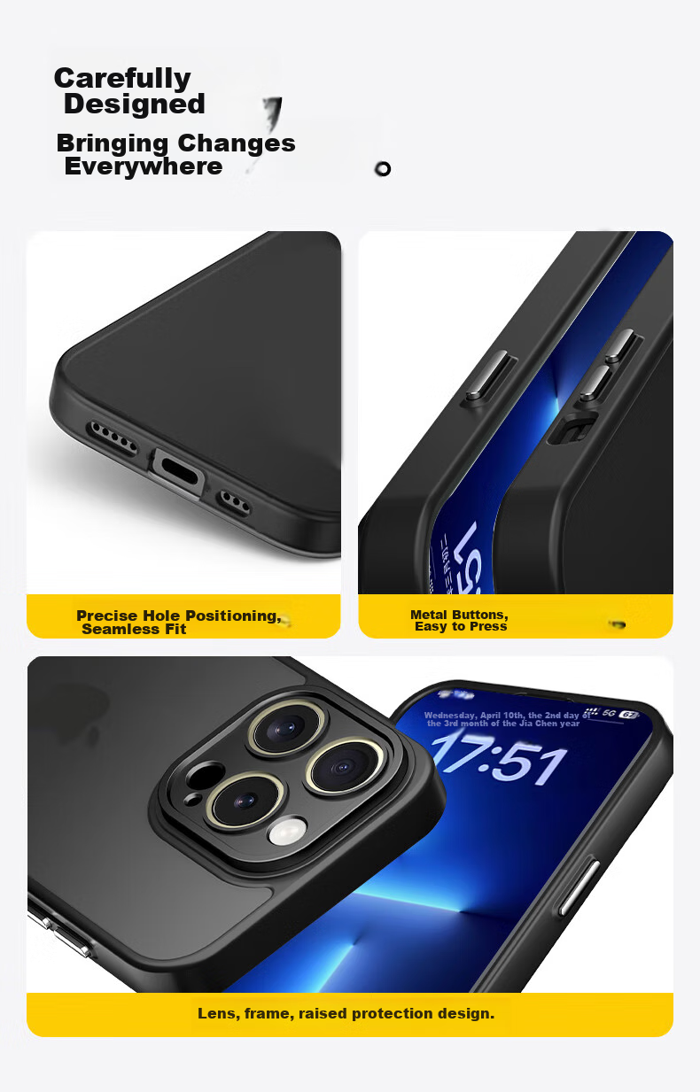 Чехол KEKLLE для Apple iPhone 13 Pro, противоударный, матовый, с полной защитой объектива, синий