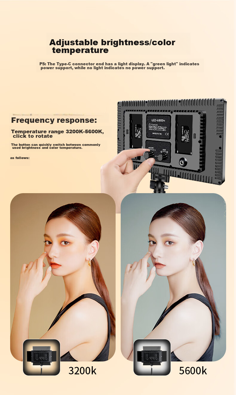 Светодиодный заливающий свет SOMITA ST-800, 800LED, 3200-5600K, для видеосъемки, фотостудии, стриминга