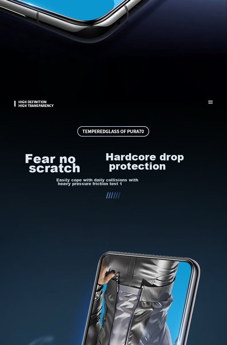 Защитное стекло BLUEO для Huawei Pura70/80, OPPO FindX8, противоударное, антибликовое, HD прозрачное, закаленное стекло