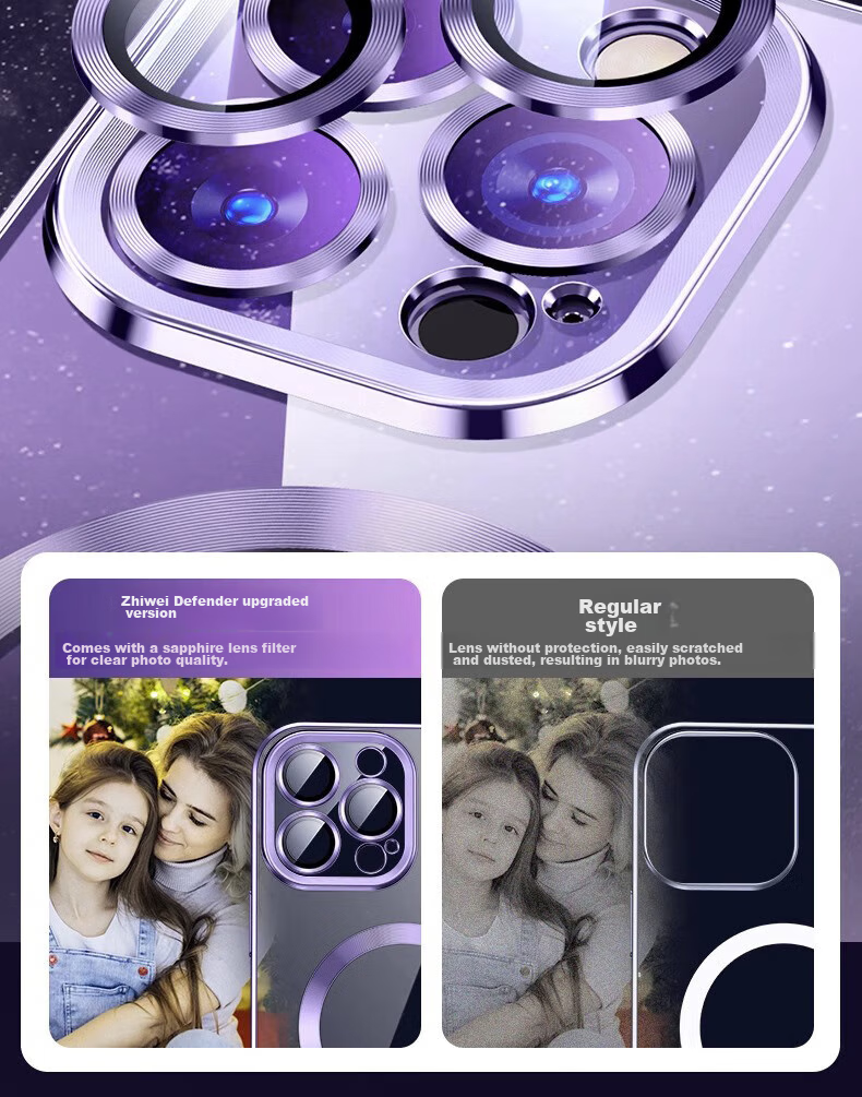 Чехол для iPhone 16 Pro ZHIWEISHI, противоударный, с защитой объектива, прозрачный, ультратонкий, с магнитом, графитовый черный